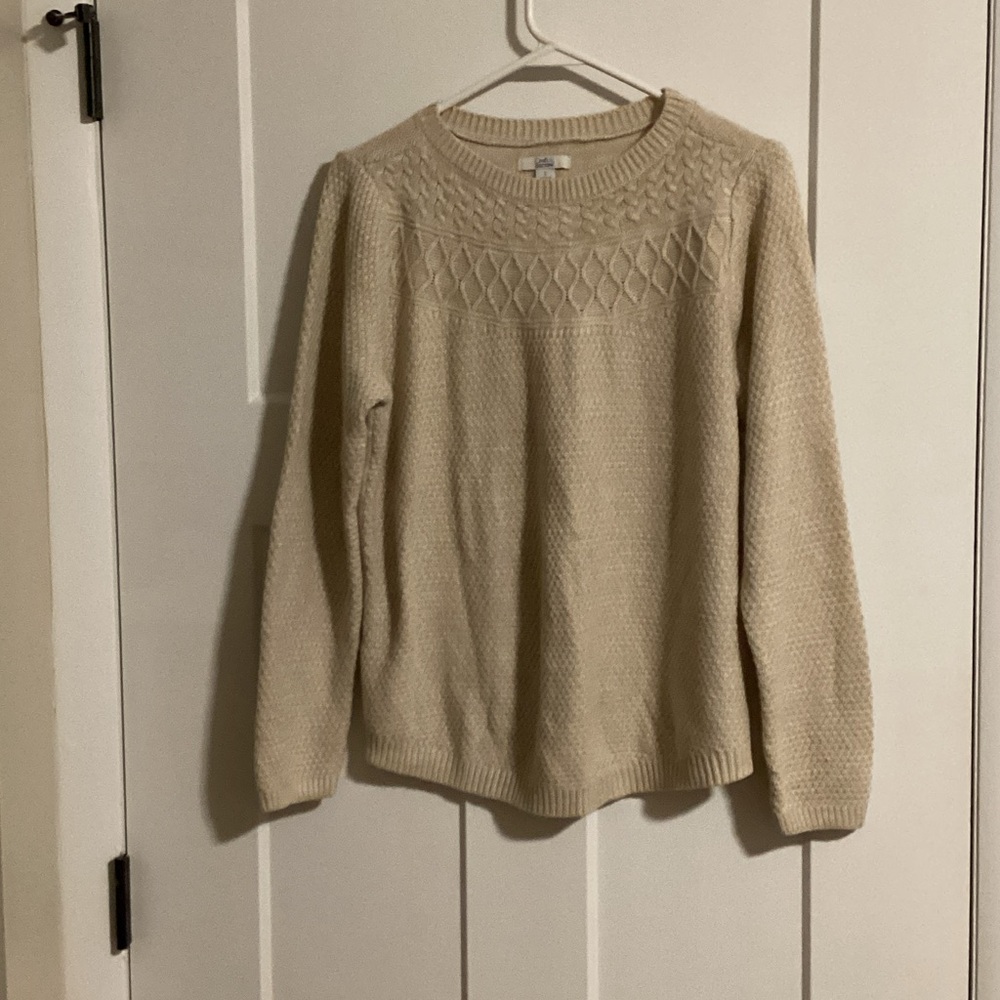 Croft & Barrow Textured Cream Sweater